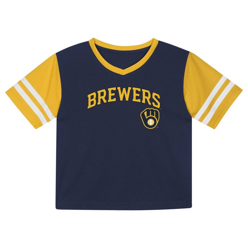 MLB Milwaukee Brewers Toddler Boys&#39; Pullover Team Jersey, 2 of 4