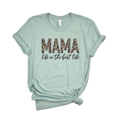 Simply Sage Market Women's Mama Life Is The Best Life Leopard Short Sleeve Graphic Tee