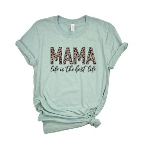 Simply Sage Market Women's Mama Life Is The Best Life Leopard Short Sleeve Graphic Tee - 1 of 2