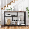 Garvee Console Table, 4-Tier Sofa Tables Narrow Entryway Table with Glass Shelf and Metal Frame for Living Room, Foyer, Bedroom, Rustic Brown - 2 of 4