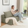 NicBex Modern Foldable Corduroy Loveseat Sofa with Removable Pillows, Minimalist 2-Seater Sofa for Living Room & Bedroom - 2 of 4