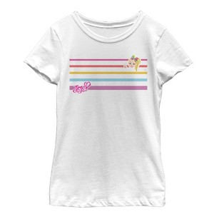 Girl's Jojo Siwa Rainbow Stripes T-Shirt - 1 of 4