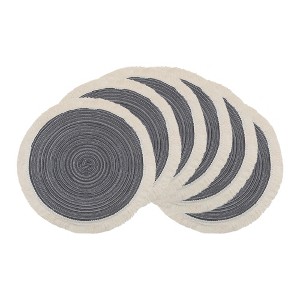 REGALWOVEN Round Rattan Indoor Outdoor Wipe Clean Rustic Placemats 15 x 15 Inch 6 Pcs - 1 of 4
