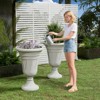 DSVIMOY Planter, 2PCS Indoor Outdoor Garden Planter, Trophy Flower Pot for Flowers, Herbs, Plants, Grey, 15.76"*15.76"*23.64" - 2 of 4