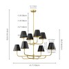 Rennnsan Lissane 41" W 8 -Light Dimmable Mid-Century Tiered Chandelier in Black & White & Brown - 3 of 4