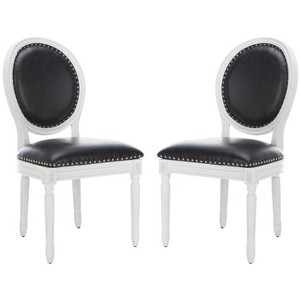 Holloway 19" H French Brasserie Oval Side Chair (Set of 2) - FOX6228 - Safavieh Couture - 1 of 4