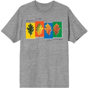 Natural World Changing Leaves Men's Heather Gray T-Shirt - 1 of 3