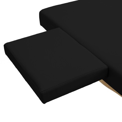 Black PU Leather Adjustable Height Portable Massage Table