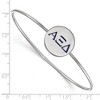 Black Bow Jewelry Sterling Silver Alpha Xi Delta Greek Life Bangle Bracelet 8 Inch - 2 of 3