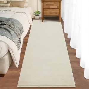 Runner Rugs Solid Thick Shag RugSuper Soft Anti-Slip Washable Rugs Easy Cleaning Wool Carpet Hallway Laundry Room Nursery Entryway - 1 of 4