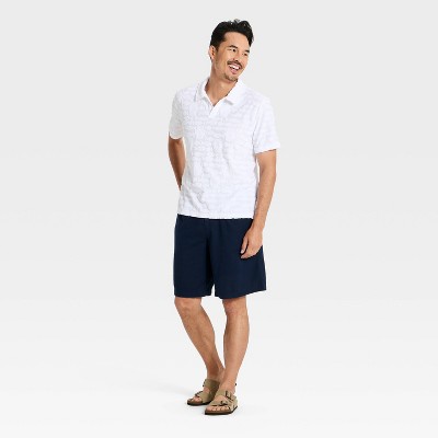 Мужские рубашки Goodfellow & Co Men's Casual Fit Short Sleeve Johnny Collar Shirt - Goodfellow & Co™ True White M — фото 3