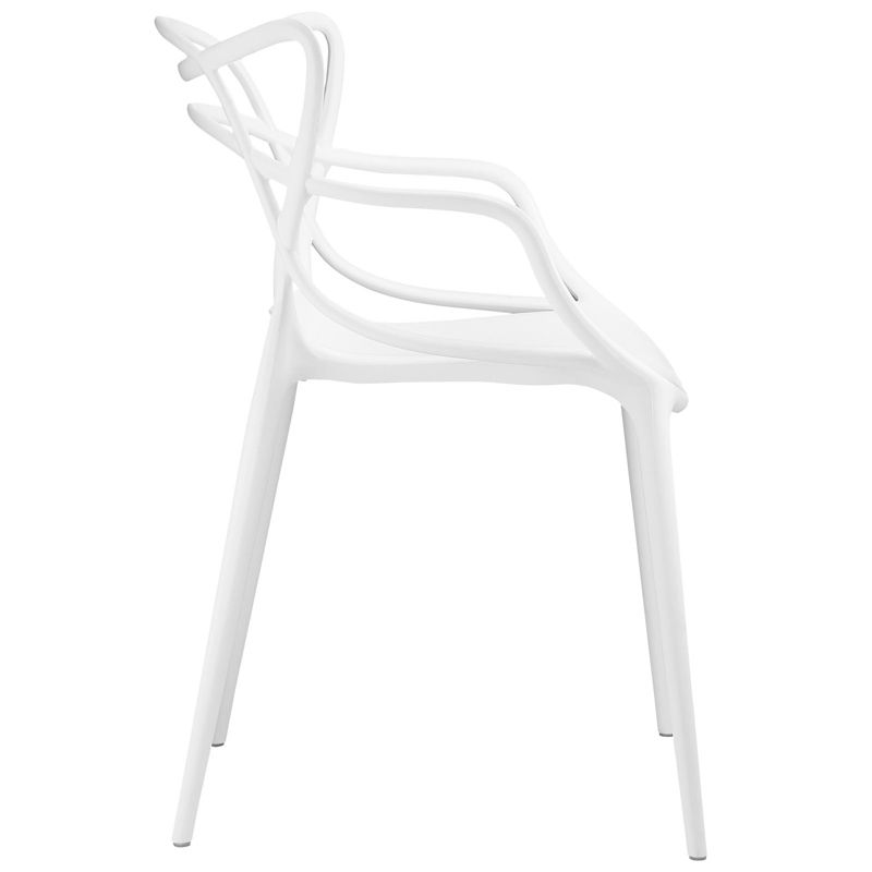 Entangled Modern White Plastic Armchair Set