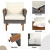 Whisen Patio Rattan Furniture Set, Outdoor Conversation Set with Coffee Table, Washable Cushion - 2 of 4