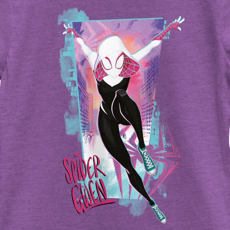 Girl's Spider-Man: Across the Spider-Verse Spider Gwen Poster T-Shirt, 2 of 5