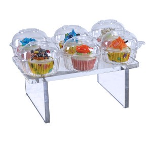 Azar Displays Clear Acrylic 11.75"W x 7.75"D x 5"H 1/2" Thick Deluxe Riser w/Bumpers - 1 of 4