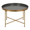 Kate and Laurel Celia Round Metal Coffee Table, 28.25x28.25x19, Gray and Gold - 3 of 4