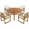 Lycvki 5-Piece Outdoor Patio Dining Set with Four Armchairs and Cushioned Table for Garden - 2 of 4