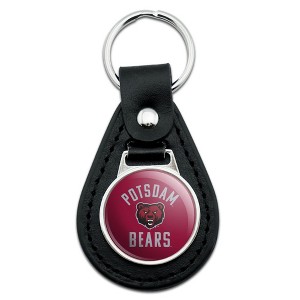 State University of New York at Potsdam Bears Logo Black Leather Keychain - 1 of 4