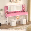 Aheaplus Makeup Vanity Desk with LED Light Mirror, Dressing Table with Charging Station and Drawers - 3 of 4