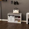 Sevobal Shoe Racks, Floor-standing Shoe Cabinet with Sliding Door and Adjustable Shelves for Living Room Entryway Mudroom, White, 28.74"*13.62"*19.68" - 3 of 4