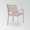 Cape Coral 2pk Aluminum Modern Mesh Dining Chairs - Silver/Taupe - Christopher Knight Home: Weather-Resistant, 250lb Capacity - 2 of 4