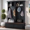 Lycvki 4-in-1 Hall Tree with Wood Grain Bench and Coat Rack - 3 of 4
