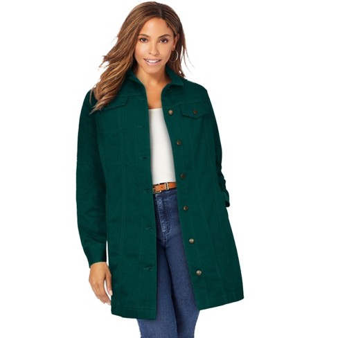 Plus Size Women's Wool Swing Coat by Jessica London in Dark Olive