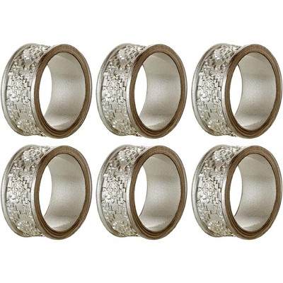 Creative Scents Dublin Napkin Rings Set of 6 - Silver