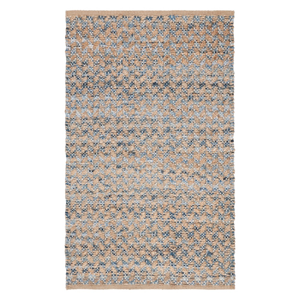3'x5' Crosshatch Woven Accent Rug Blue/Natural - Safavieh