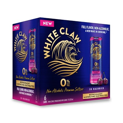 White Claw 0.0 Non-Alcoholic Black Cherry Cranberry - 6pk/12 fl oz Cans