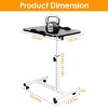 Syemin Folding Tables Overbed Bedside Table with Wheels, Adjustable Height Mobile Standing Desk, Rolling Bed Table, Black, 23.6"*15.7"*23.6" - 4 of 4