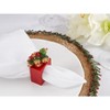 Saro Lifestyle Cheerful Square Beaded Napkin Ring (Set of 4), Red - 4 of 4