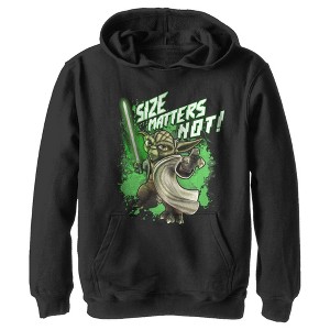 Boy's Star Wars: The Clone Wars Yoda Size Matters Not Pull Over Hoodie - 1 of 3