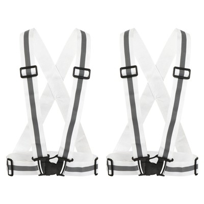 Unique Bargains Reflective Vest Adjustable High Visibility Safety Vest for Cycling Running Walking 2Pcs