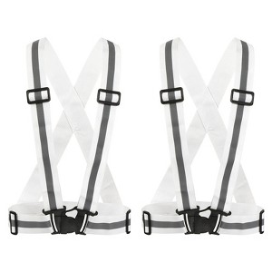 Unique Bargains Reflective Vest Adjustable High Visibility Safety Vest for Cycling Running Walking 2Pcs - 1 of 4