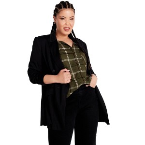 Avenue Women's Plus Size Kylee Plaid Shirt - 1 of 4