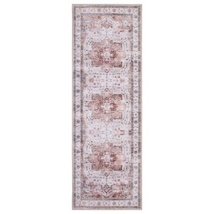 Washable Area Rug 4'x6' Vintage Traditional Floor Cover Foldable Thin Rugs Low Pile Soft Floral Medallion Vintage Design for Bedroom Living Room - 1 of 4