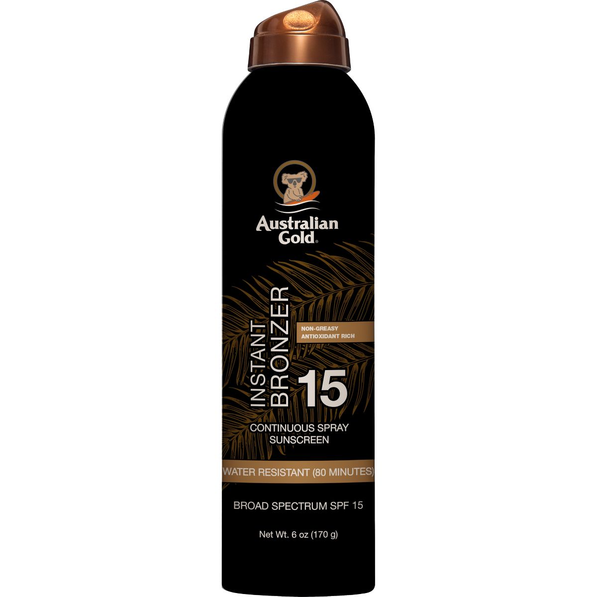 Australian Gold Continuous Spray Sunscreen With Instant Bronzer - 6 fl oz