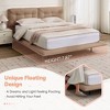 CAVINAS Floating Platform Bed Frame with LED Lights, Tufted PU Leather Queen Bed Frame with Button-Tufted Headboard, Durable Wood/Metal Slats - 4 of 4