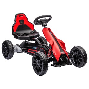 Aosom 12V Electric Go Kart for Kids, Outdoor Ride-On Toy with Forward Backward Drive & Adjustable Speed, Gift for Child 3-8 Years Old, Red - 1 of 4