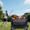 Whisen Multi-functional Folding All-Terrain Utility Wagon Cart with 360°Swivel Balloon Wheels, Brakes and Adjustable Handles - Black+ Gray - 3 of 4