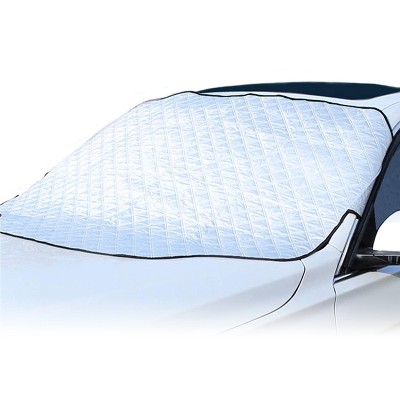 iMountek"Car Windshield Snow Cover Protector for Small & Mid SUVs with Anti-Theft Flaps & Sun Shield"Silver&Black