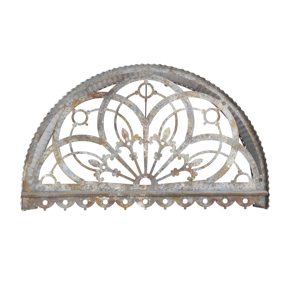 Photos - Garden & Outdoor Decoration 23.5" x 9.75" Decorative Metal Cutout Canopy Gray - Storied Home