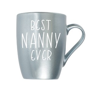 Elanze Designs Best Nanny Ever Frosted Blue 10 ounce New Bone China Coffee Cup Mug - 1 of 4