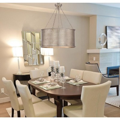 Rochester Silver Patina 4-Light Drum Pendant