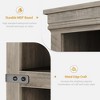 Farmhouse Book Shelf with Door, 5 Tier Wooden Book Case with Storage, 68.7" Tall Display Shelf for Living Room, Home Office - 4 of 4