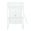 NicBex Twin Size Bunk Bed with Desk Loft Bed Wood Bed Frame with Wardrobe, Inclined Ladder and Guardrail, No Box Spring Required - 4 of 4