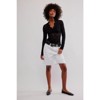 Coolmee Women’s Floral Lace Top Low Cut Sheer Long Sleeve Crop Shirt Going Out Tops - 2 of 4