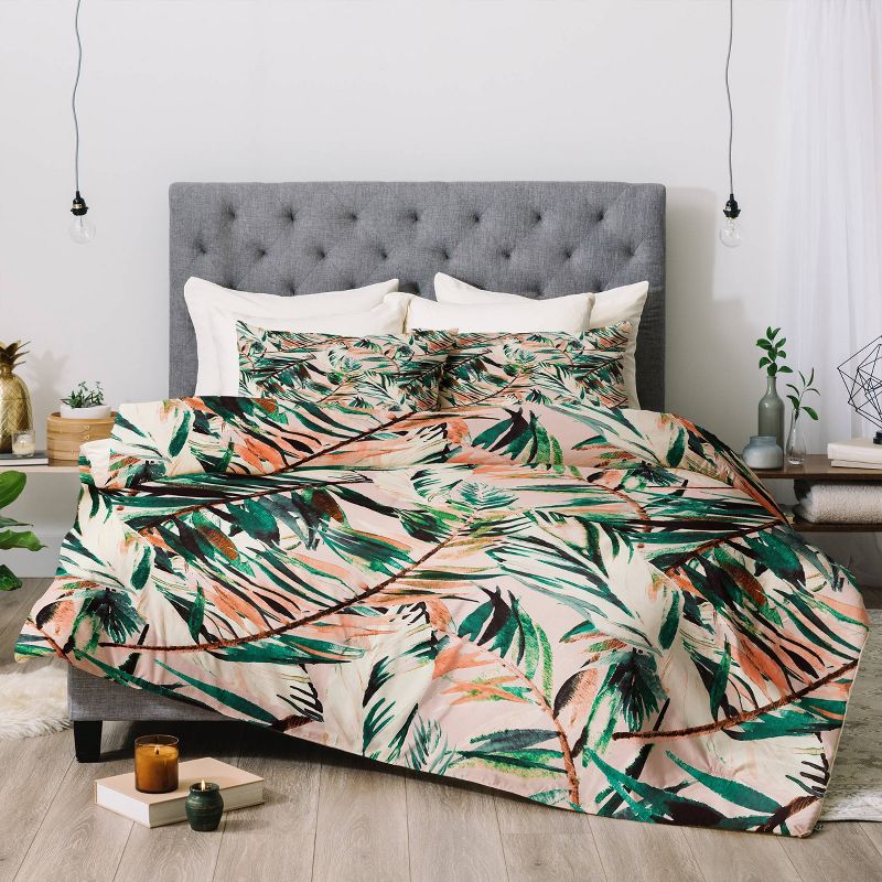 Marta Barragan Camarasa Tropical Leaf Desert Comforter & Sham Set Green - Deny Designs, 3 of 7