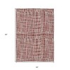 Burgundy And Ivory Striped Washable Indoor Outdoor Area Rug - 3 of 4